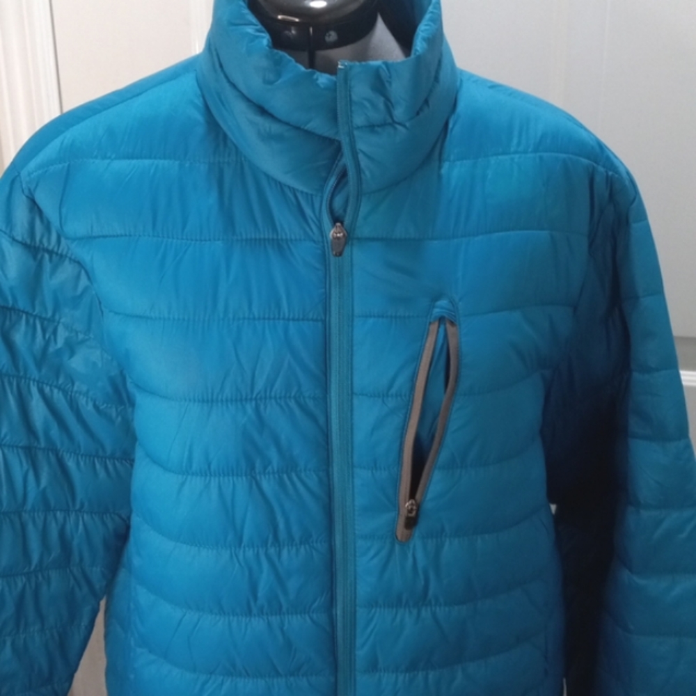 Xersion Packable Mens Teal puffer Jacket Size Med